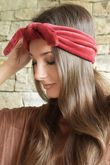 Nora Stretch Velour Headband Burgundy